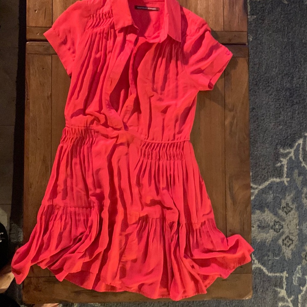 Red button dress
